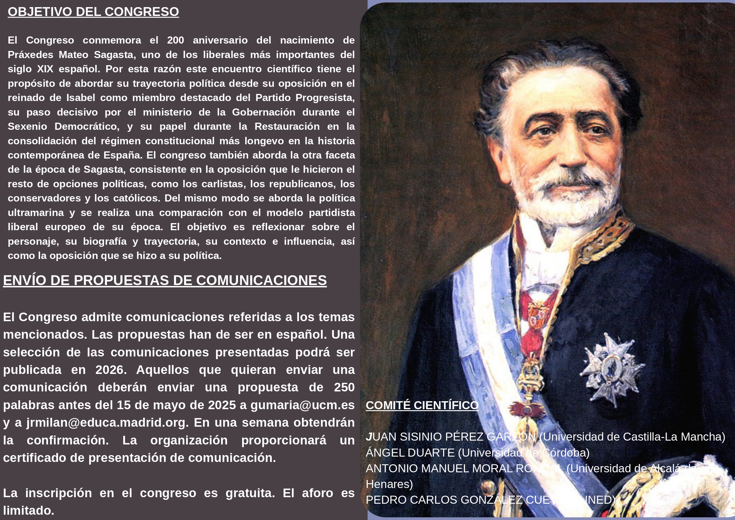 Congreso "Sagasta y la monarquía liberal en la España del siglo XIX"